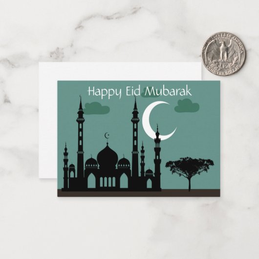 Ramadan Mubarak Mitteilungskarte (Vorderseite/Rückseite Beispiel)