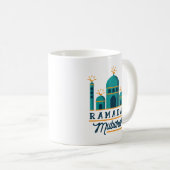 Ramadan Mubarak Mosque Crescent Art Kaffeetasse (VorderseiteRechts)