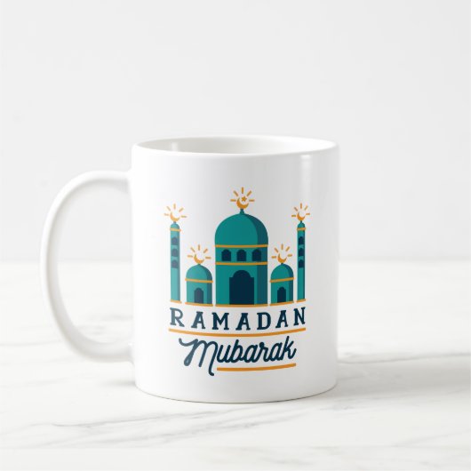 Ramadan Mubarak Mosque Crescent Art Kaffeetasse (Links)