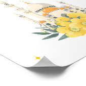 Ramadan Mubarak Mosque Yellow Flowers Wall Print Poster (Ecke)