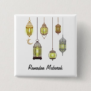 Ramadan Mubarak Muslim Fasting Ramadan Lanterns Button