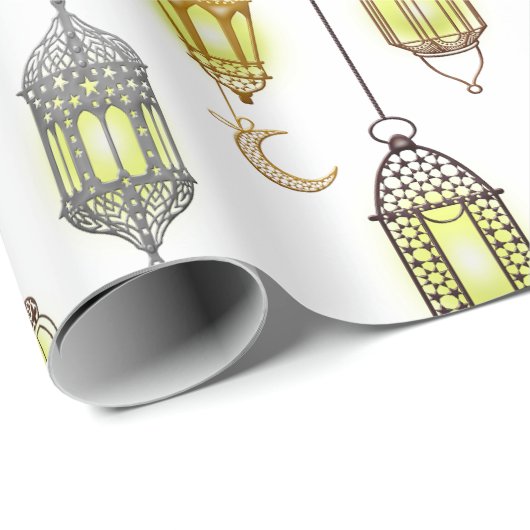 Ramadan Mubarak Muslim Fasting Ramadan Lanterns Geschenkpapier (Rolleneckpunkt)