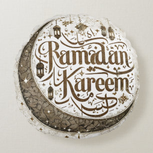 Ramadan Mubarak Muslimische Fastenlaterne Halbmond Rundes Kissen