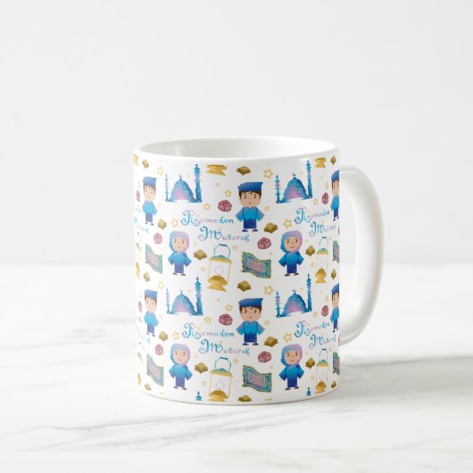 Ramadan-Mubarak-Muster Kaffeetasse (VorderseiteRechts)