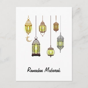 Ramadan Mubarak Orientalische Arabesken-Laternen D Postkarte
