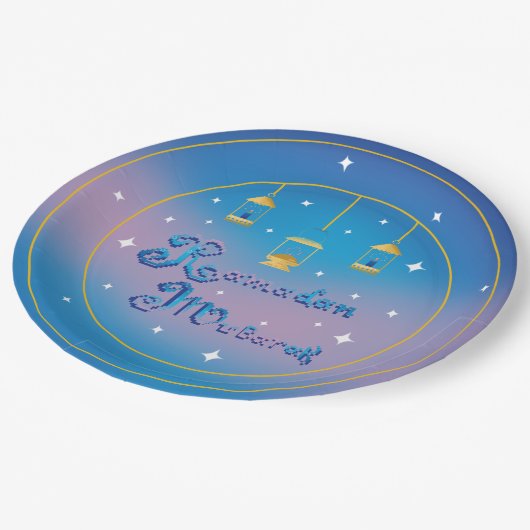 Ramadan Mubarak Pappteller (Schrägansicht)