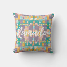 Ramadan Mubarak Pastel Colors Cushion