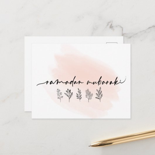 Ramadan Mubarak Postkarte (Vorderseite/Rückseite Beispiel)