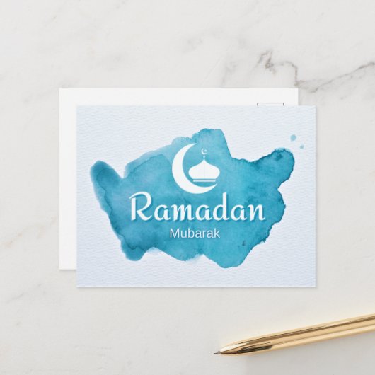 Ramadan Mubarak Postkarte (Vorderseite/Rückseite Beispiel)