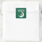 Ramadan Mubarak Quadratischer Aufkleber (Tasche)