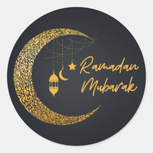 Ramadan Mubarak -Ramadan Kareem -Eid Mubarak Runder Aufkleber