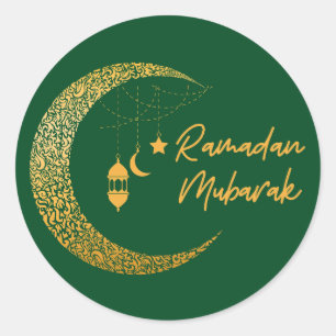 Ramadan Mubarak -Ramadan Kareem -Eid Mubarak Runder Aufkleber