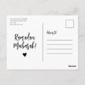 Ramadan Mubarak Ramadan Kareem Einfach Minimalisti Postkarte (Rückseite)