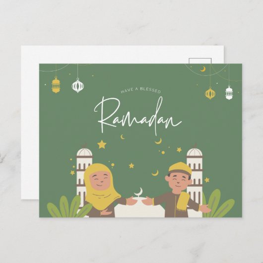 Ramadan Mubarak | Ramadan Kareem Holiday  Postcard Postkarte (Vorne/Hinten)