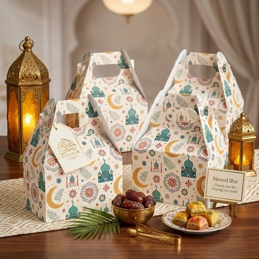 Ramadan Mubarak -Ramadan Kareem -Iftar Favor Boxes Geschenkschachtel