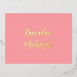 Ramadan Mubarak Ramadan Kareem Pink Gold Folien Feiertagspostkarte