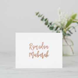 Ramadan Mubarak Ramadan Kareem Rose Gold Folien Feiertagspostkarte