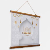 Ramadan Mubarak | Ramadan Kareem Wandteppich Mit Holzrahmen (Gewinkelt)
