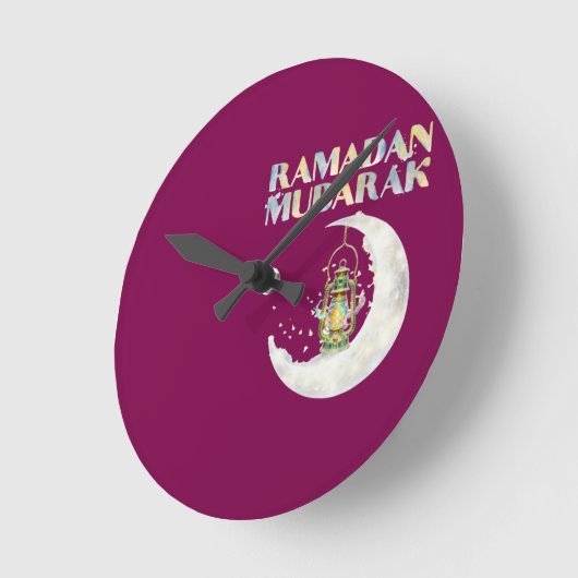 Ramadan Mubarak Runde Wanduhr (Winkel)