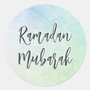 Ramadan Mubarak Script Classic Round Sticker