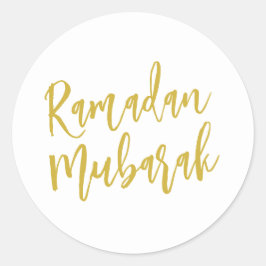 Ramadan Mubarak Simple Gold Schriftart Minimalisti Runder Aufkleber