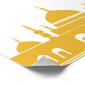 "Ramadan Mubarak" Wall Art – Golden Mosque Poster (Ecke)