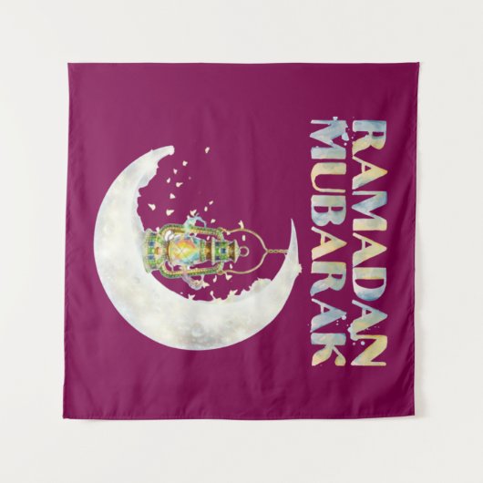 Ramadan Mubarak Wandteppich (Vorderseite (Horizontal))