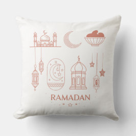 Ramadan Pillow – Crescent Moon, Mosque & Dates Kissen