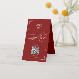 Ramadan QR-Code-Tischkarte Rotes Iftar-Menü S Treuekarte