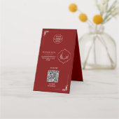 Ramadan QR-Code-Tischkarte | Rotes Iftar-Menü S Treuekarte (Rückseite)