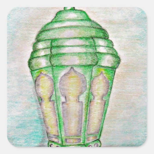 Ramadan Quadratischer Aufkleber (Vorderseite)