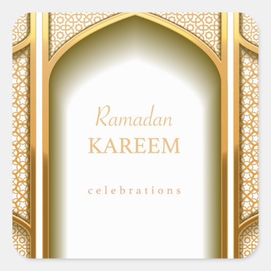 Ramadan Quadratischer Aufkleber (Vorderseite)