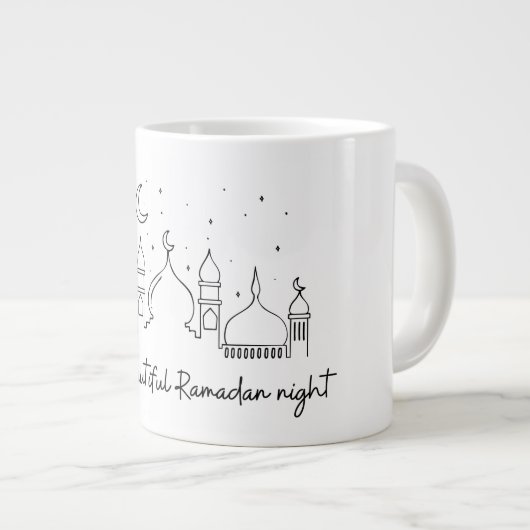 RAMADAN RAMADAN KAREEM RAMADAN MUBARAK PATCH LABE Jumbo-Tasse (Vorderseite Rechts)
