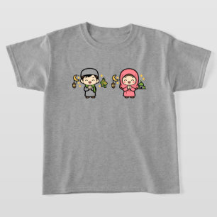 Ramadan Süßes Muslim-Junge-und-Mädchen-Islamisches T-Shirt