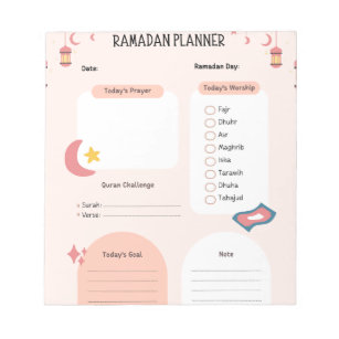 Ramadan Tracker   Tagesplaner für Ramadan Notizblock