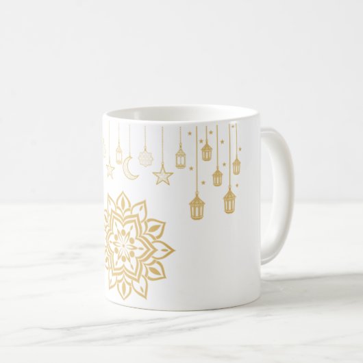 Ramadan Trophy mit Goldenen Ornamenten Kaffeetasse (VorderseiteRechts)