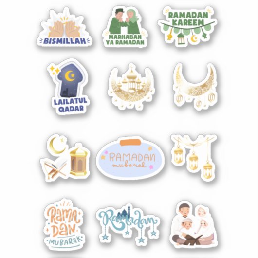 Ramadan und Eid Muslim Islamic Holiday Stickers Aufkleber (Vorderseite)