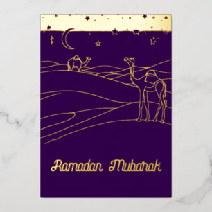 Ramadan - Wüstenlandschaft - Linienkunst Folieneinladung