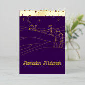 Ramadan - Wüstenszene - Line Art Folieneinladung (Stehend vorne)