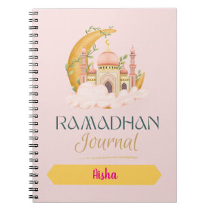 Ramadan Zeitschrift mit rosa Moschee Notizblock