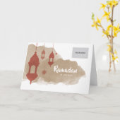 Ramadanunternehmensgruß-Karte - Rot Karte (Gelbe Blume)