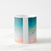 Ramadhan Kareem in arabisch-rosa und blau Kaffeetasse (Mittel)