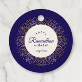 Ramadhan Mubarak Navy und Golden Mandala Geschenkanhänger (Rückseite)