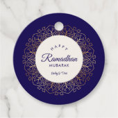 Ramadhan Mubarak Navy und Golden Mandala Geschenkanhänger (Vorderseite)