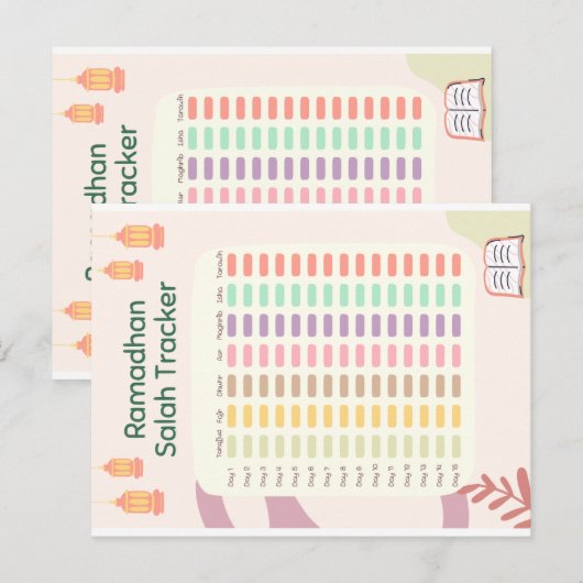Ramadhan Salah Tracker Postkarte (Vorne/Hinten)