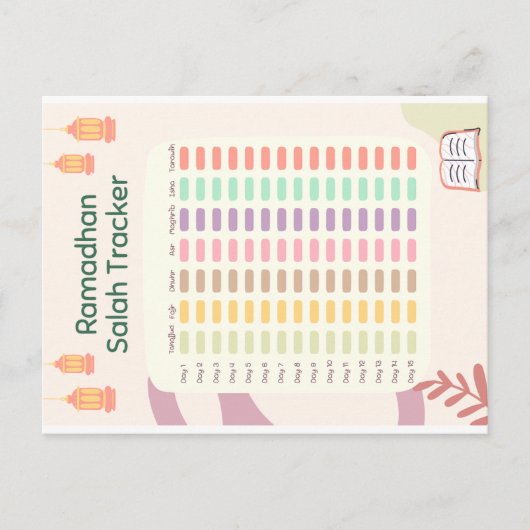 Ramadhan Salah Tracker Postkarte (Vorderseite)