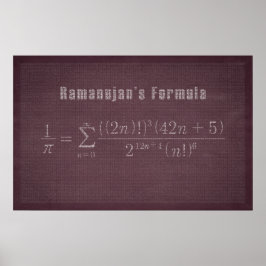 Ramanujans Pi Formel - Math Poster