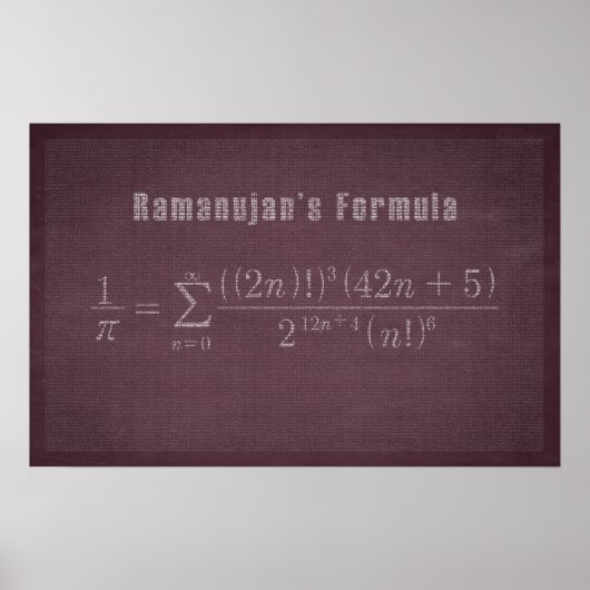 Ramanujans Pi Formel - Math Poster (Vorne)