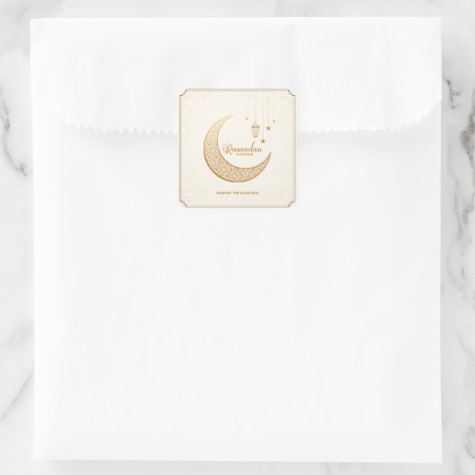 Ramazan | Ramadan Kareen Quadratischer Aufkleber (Tasche)