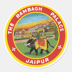 Rambagh Palace, Jaipur Etikett Runder Aufkleber